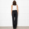 Joseph Black Satin High Waisted Belted Trousers
