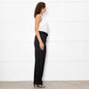 Joseph Black Satin High Waisted Belted Trousers