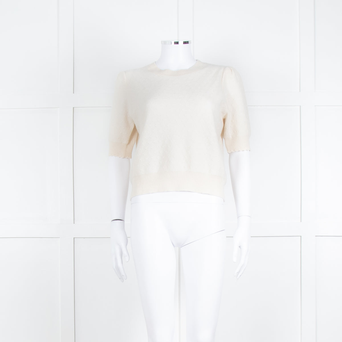 Frame Cream Short Sleeve Cashmere Jumper
