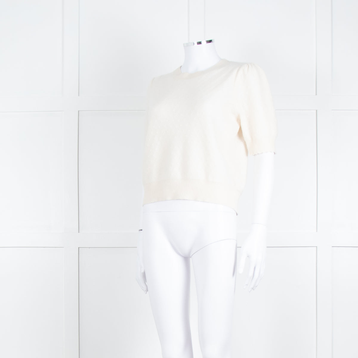 Frame Cream Short Sleeve Cashmere Jumper