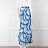 Charlotte Sparre Blue Tie Dye Silk Blend Print Skirt