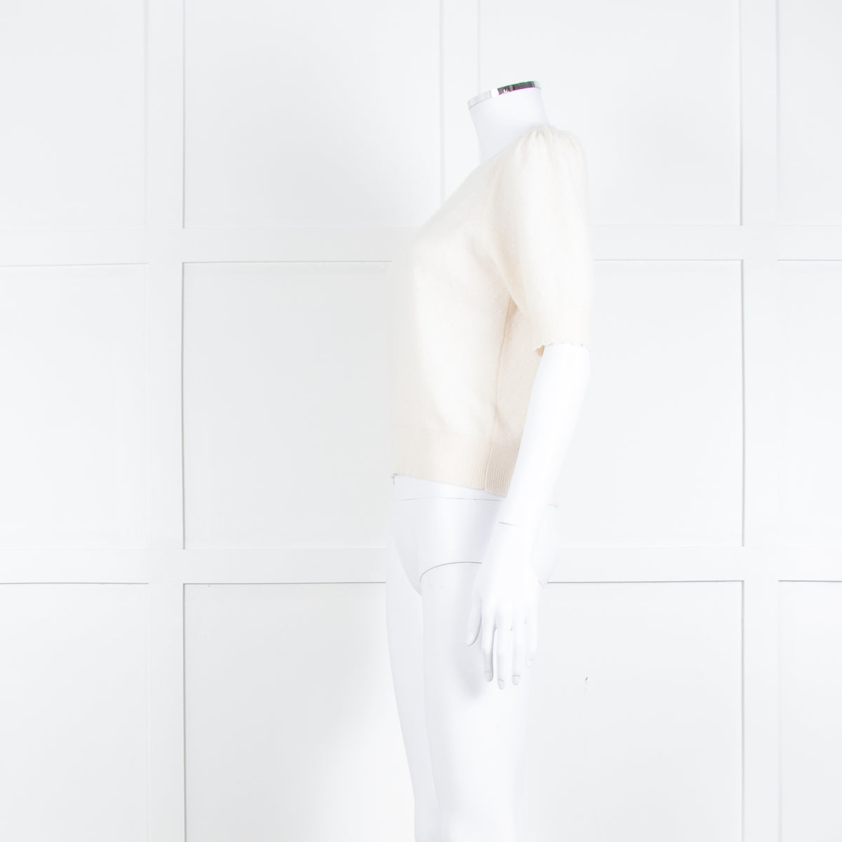 Frame Cream Short Sleeve Cashmere Jumper