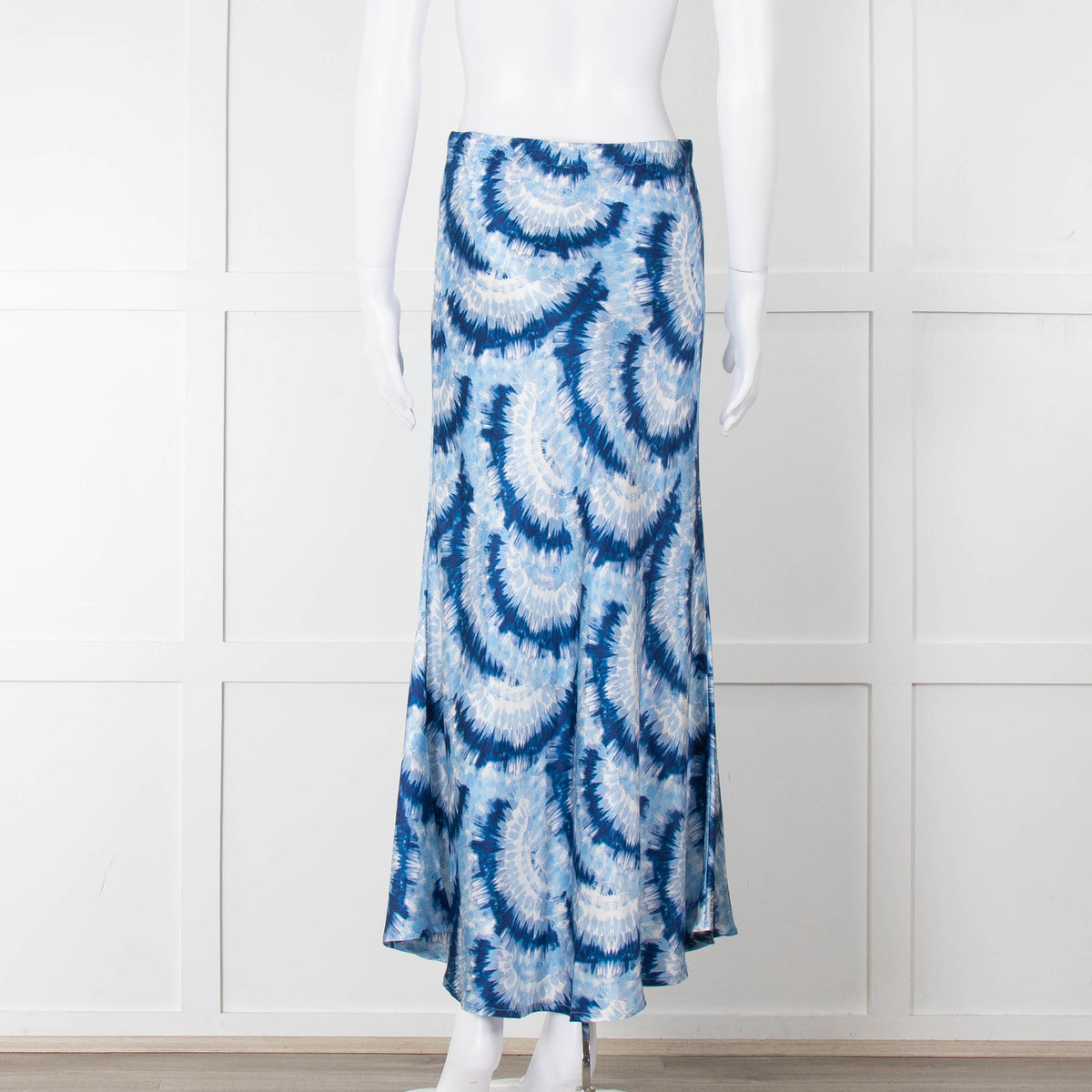 Charlotte Sparre Blue Tie Dye Silk Blend Print Skirt