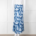 Charlotte Sparre Blue Tie Dye Silk Blend Print Skirt