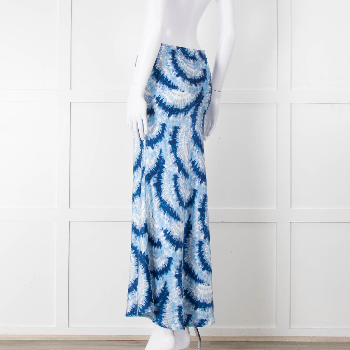 Charlotte Sparre Blue Tie Dye Silk Blend Print Skirt