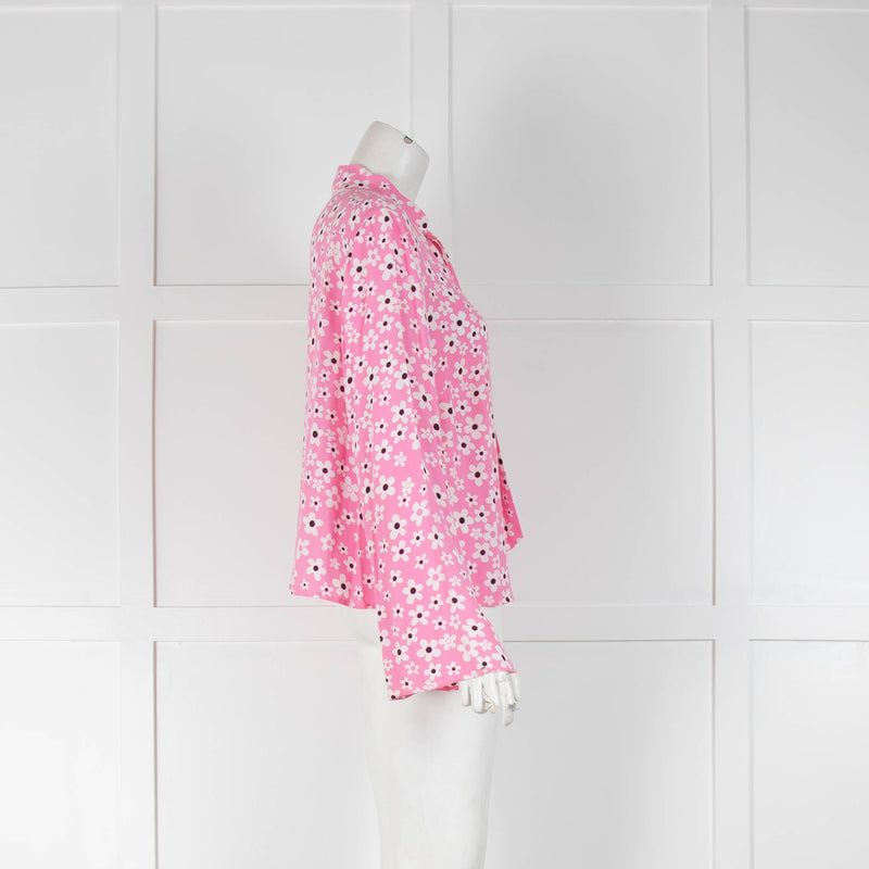 Rixo London Pink Floral Josie Blouse