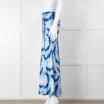 Charlotte Sparre Blue Tie Dye Silk Blend Print Skirt