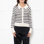 Veronica Beard Cream And Black Cheshire Cardigan