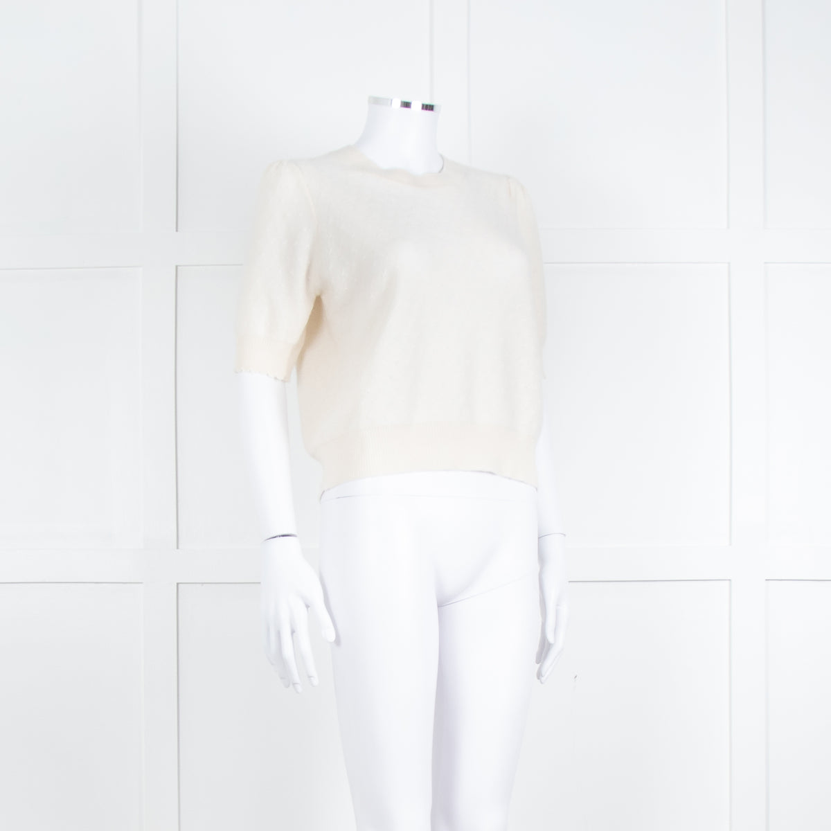 Frame Cream Short Sleeve Cashmere Jumper