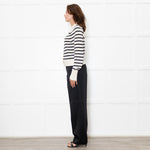 Veronica Beard Cream And Black Cheshire Cardigan