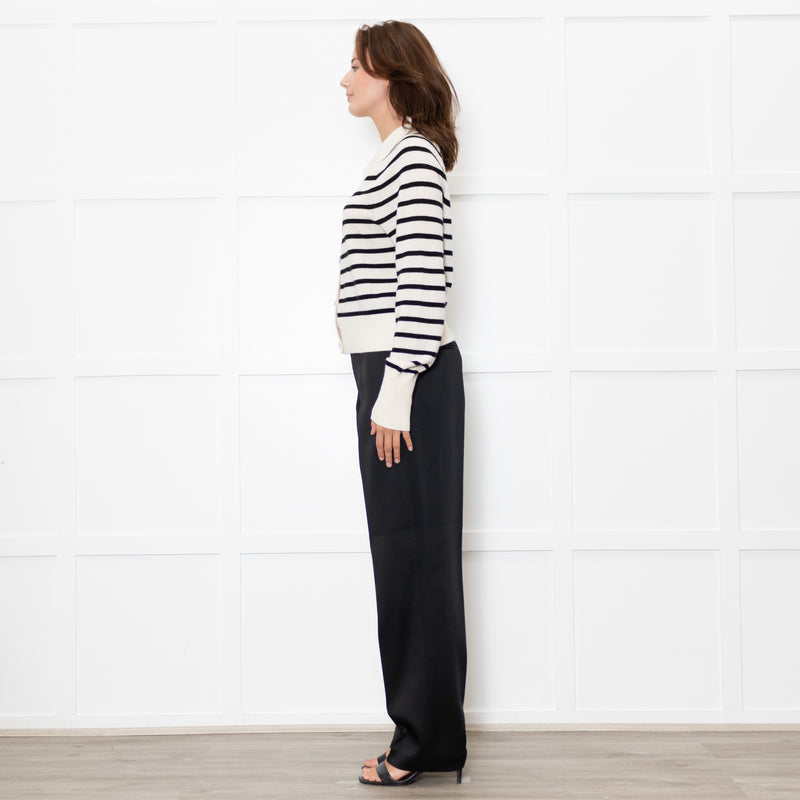 Veronica Beard Cream And Black Cheshire Cardigan