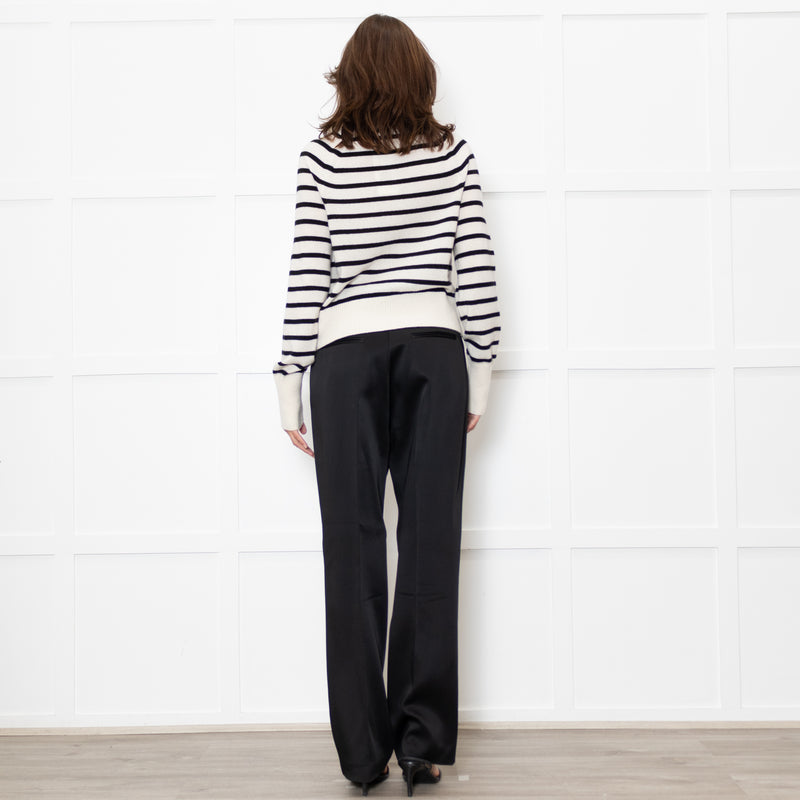 Veronica Beard Cream And Black Cheshire Cardigan