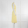 Blumarine Lemon Yellow Chiffon Dress with Flower Embellishment