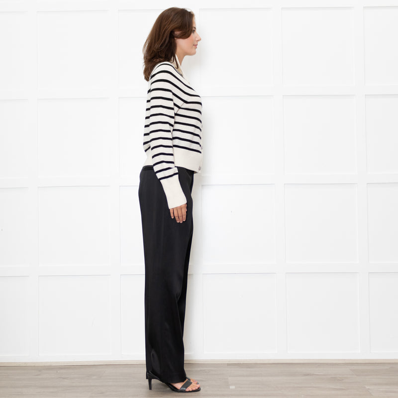 Veronica Beard Cream And Black Cheshire Cardigan