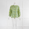 Pom  Amsterdam Citrus Green and Mauve Collarless Blouse