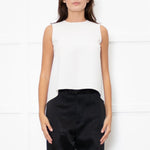 Carolina Herrera Cream Crepe Sleeveless Flowy Cami Top