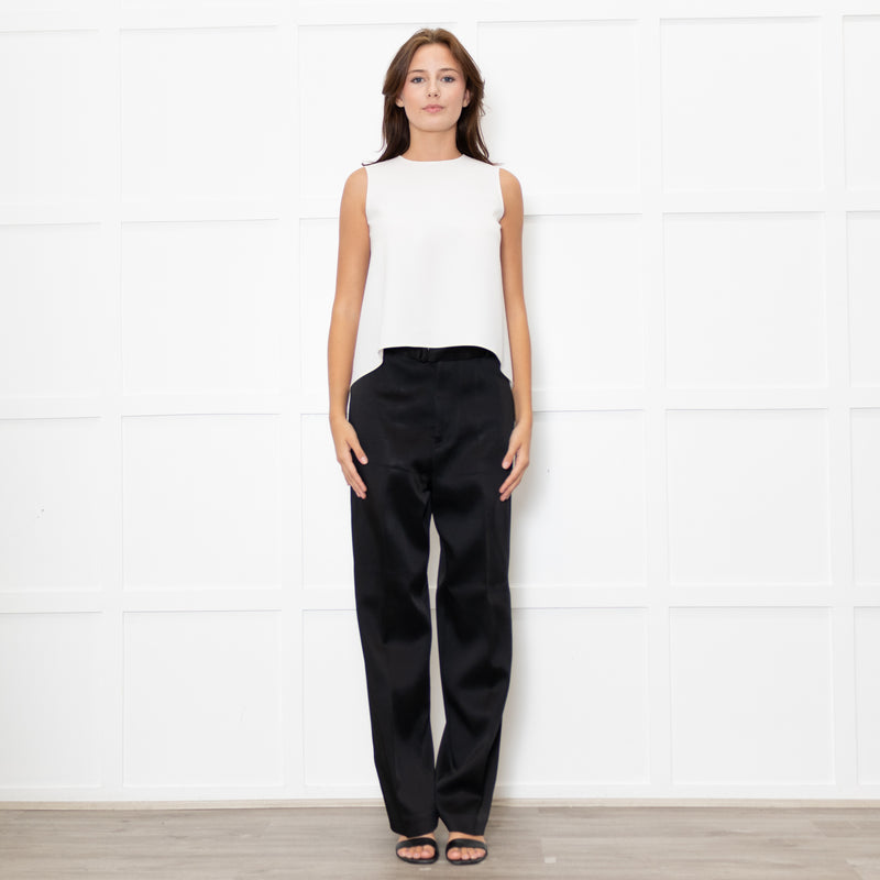 Carolina Herrera Cream Crepe Sleeveless Flowy Cami Top