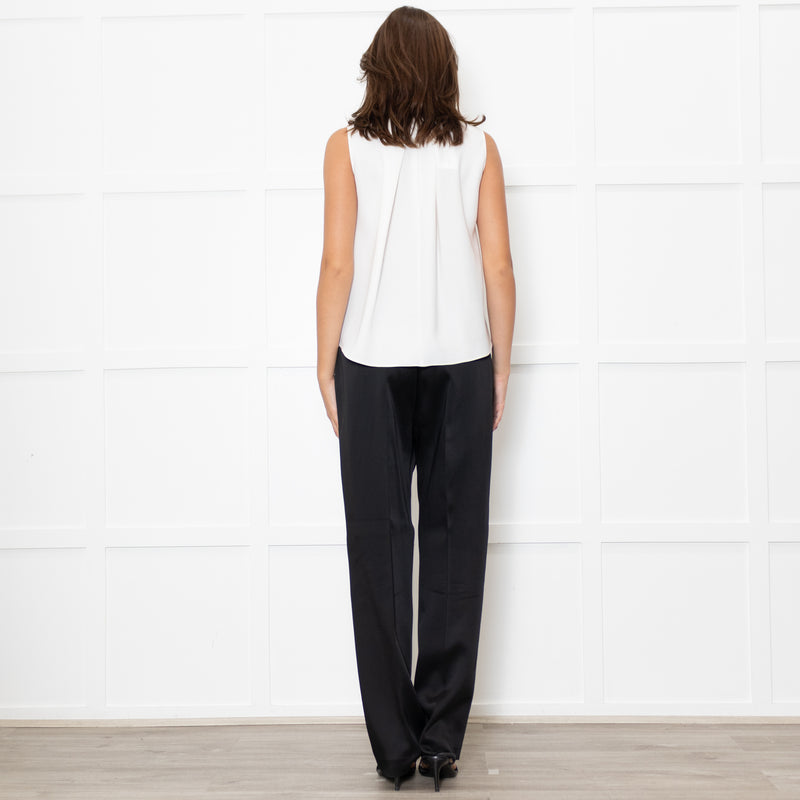 Carolina Herrera Cream Crepe Sleeveless Flowy Cami Top