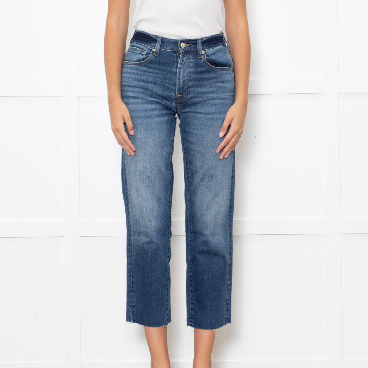Seven For All Mankind 'The Modern Straight' Mid Wash Jeans