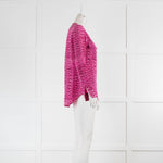 Equipment Pink Snakeskin Silk Collarless Blouse