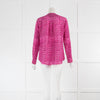 Equipment Pink Snakeskin Silk Collarless Blouse