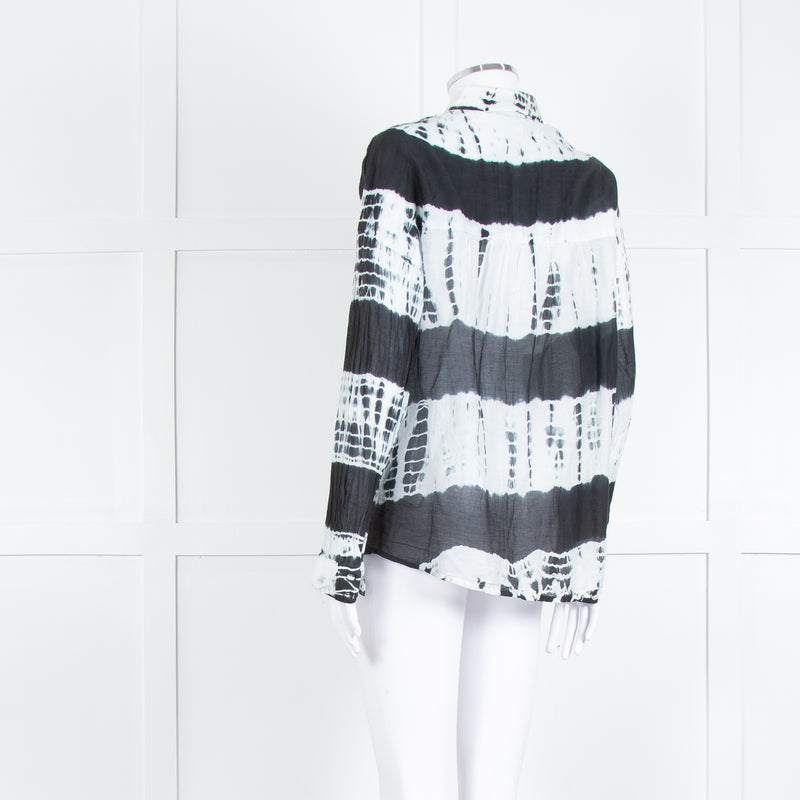 MKT Studio White Black Tie Dye Fine Cotton Shirt