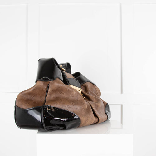 Louis Vuitton Taupe  Monogram Embossed Polly Hobo Shoulder Bag