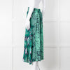 Mercy Delta Green Navy Snake Print Button Front Maxi Skirt