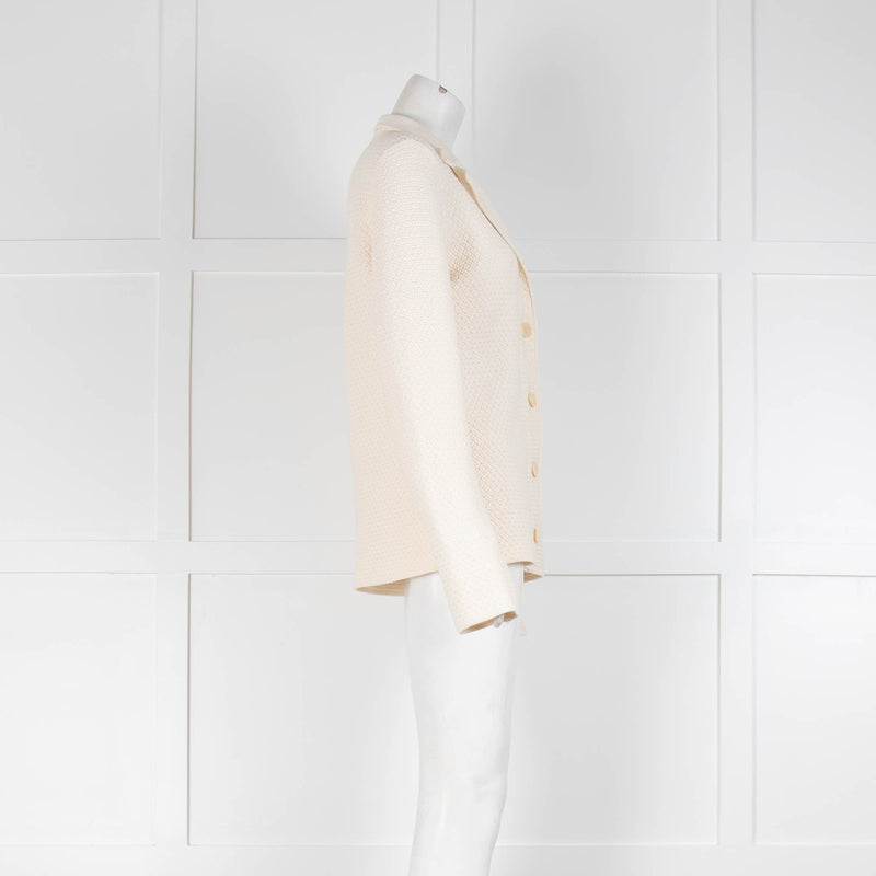 Loro Piana Cream Cotton Weave Blazer