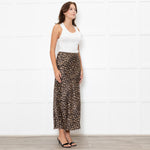 Reformation Brown Leopard Print Silk Slip Skirt