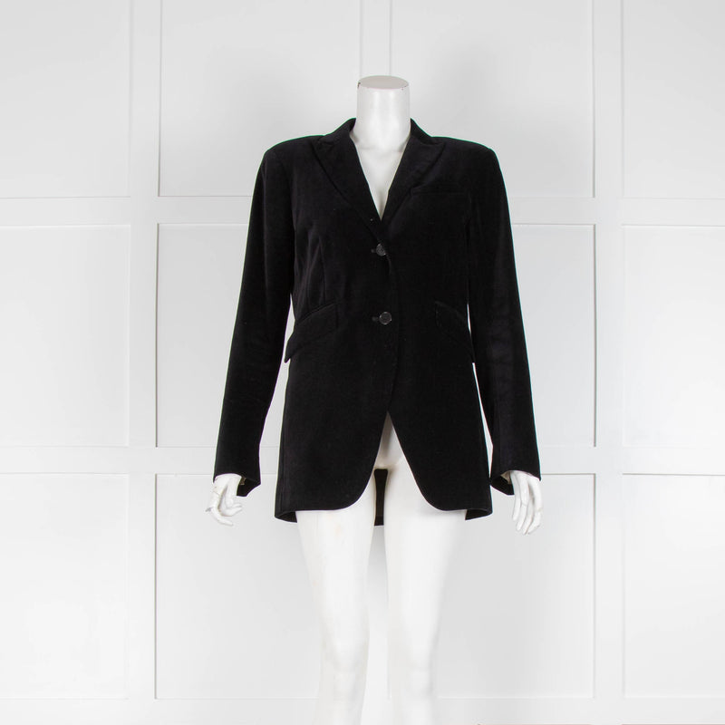 Theory Black Velvet Single Breasted Blazer