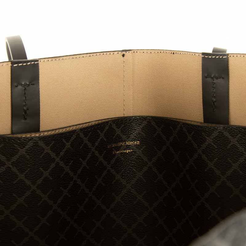 By Malene Birger Black Grey Abigail Printed Tote Bag