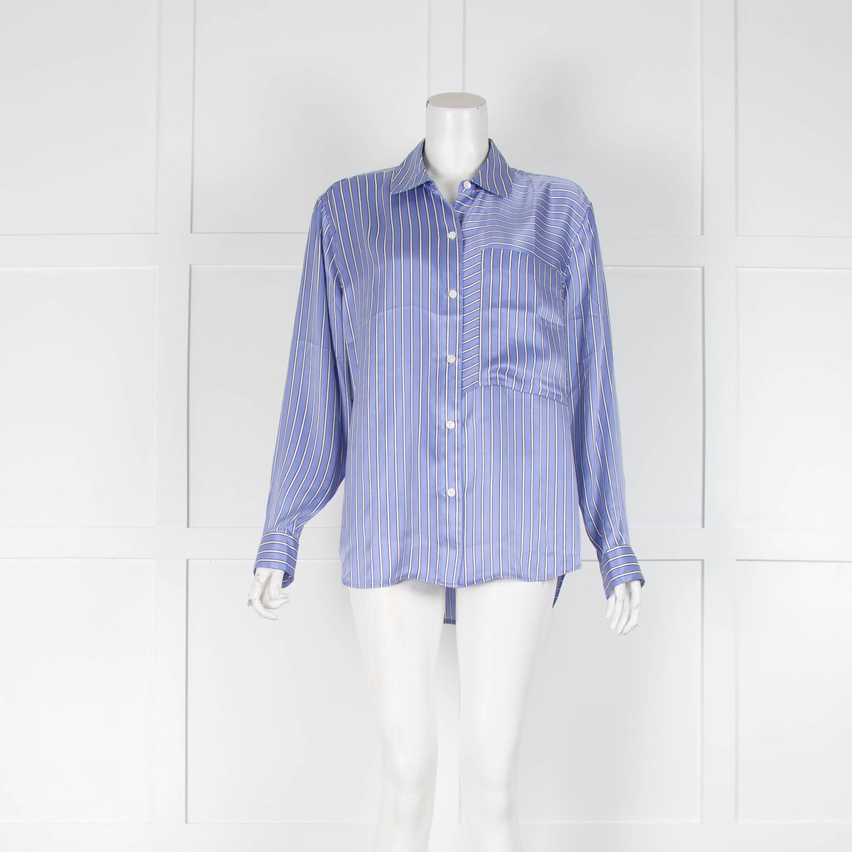 Rails Blue 100%  Silk Pinstripe