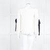 Club Monaco Cream Black Ribbon Tie On Sleeves Silk Blend Top
