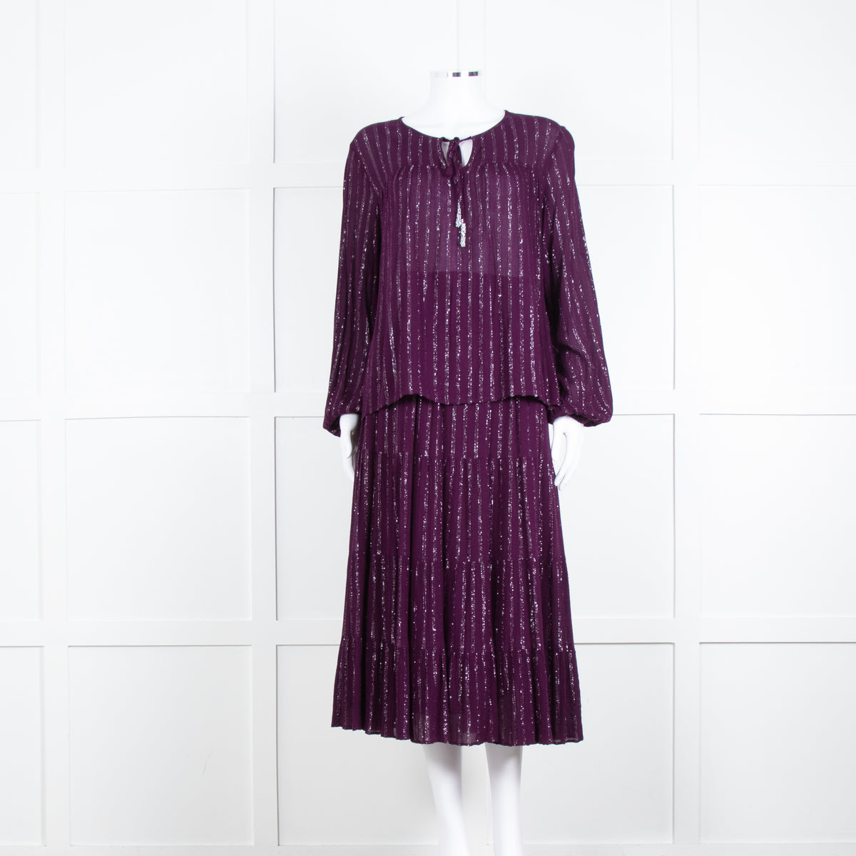 Iris Purple Silver Long Sleeve Top