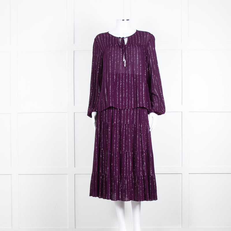 Iris Purple Silver Tiered Skirt