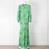 Charlotte Sparre Green Botanical Silk Blend Skirt