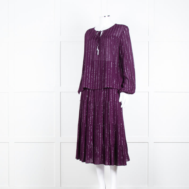 Iris Purple Silver Tiered Skirt