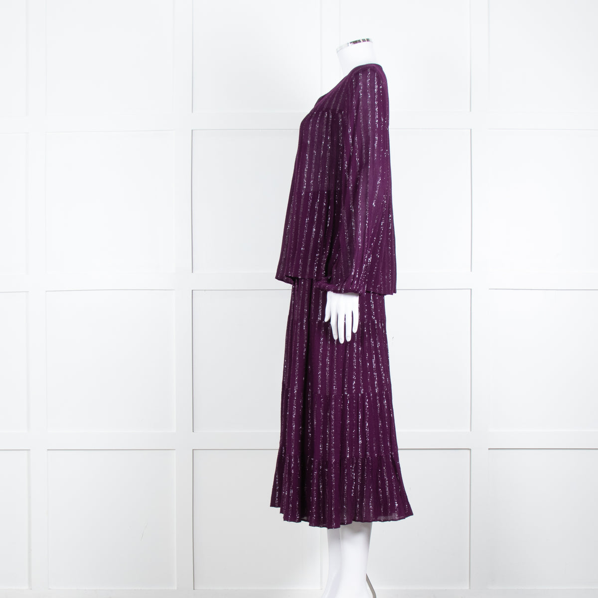 Iris Purple Silver Long Sleeve Top