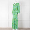 Charlotte Sparre Green Botanical Silk Blend Skirt