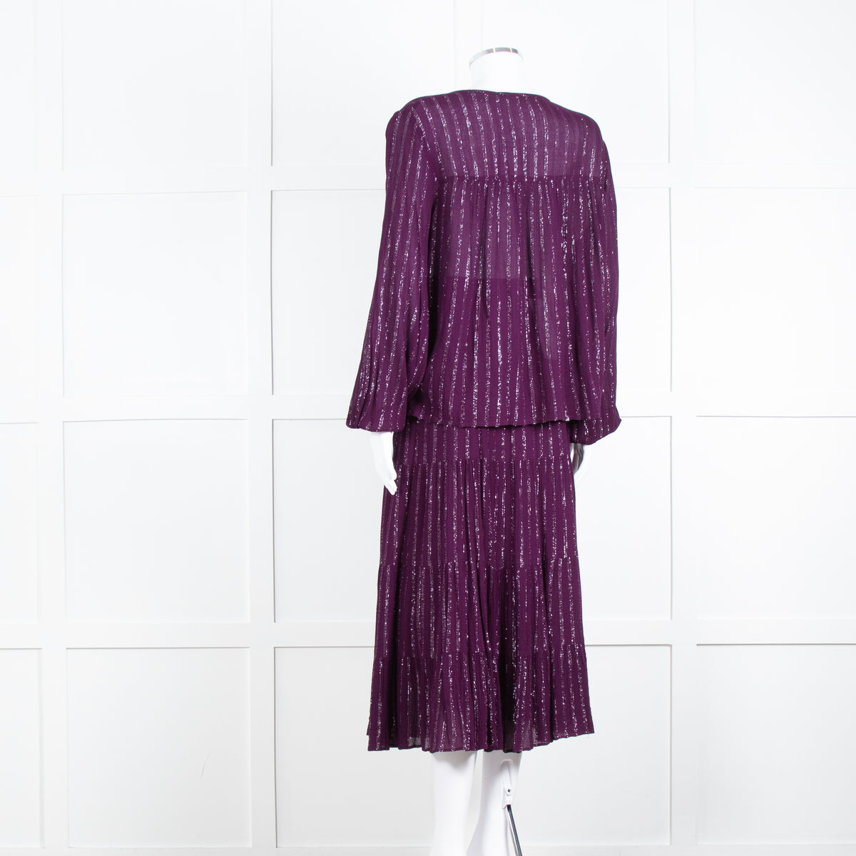 Iris Purple Silver Long Sleeve Top