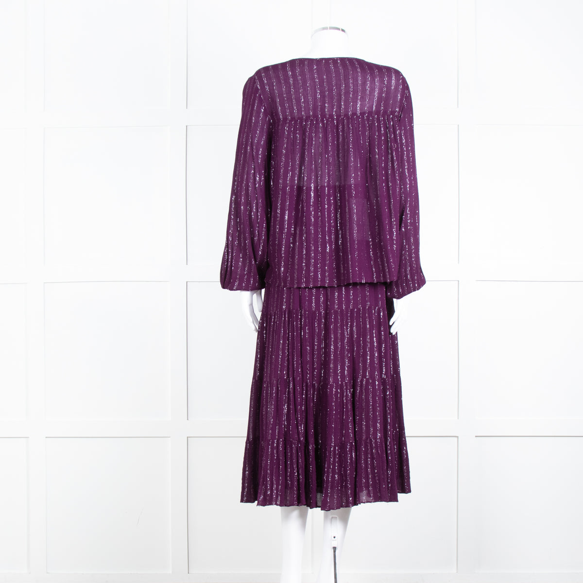 Iris Purple Silver Long Sleeve Top