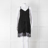 Zadig & Voltaire Black Lace Trim Silk Playsuit