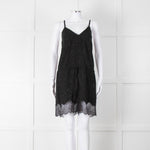 Zadig & Voltaire Black Lace Trim Silk Playsuit