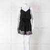 Zadig & Voltaire Black Lace Trim Silk Playsuit