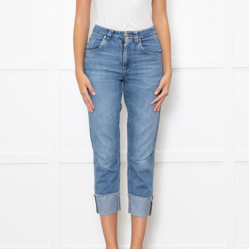 Brunello Cucinelli Blue Denim Turn Up Jeans