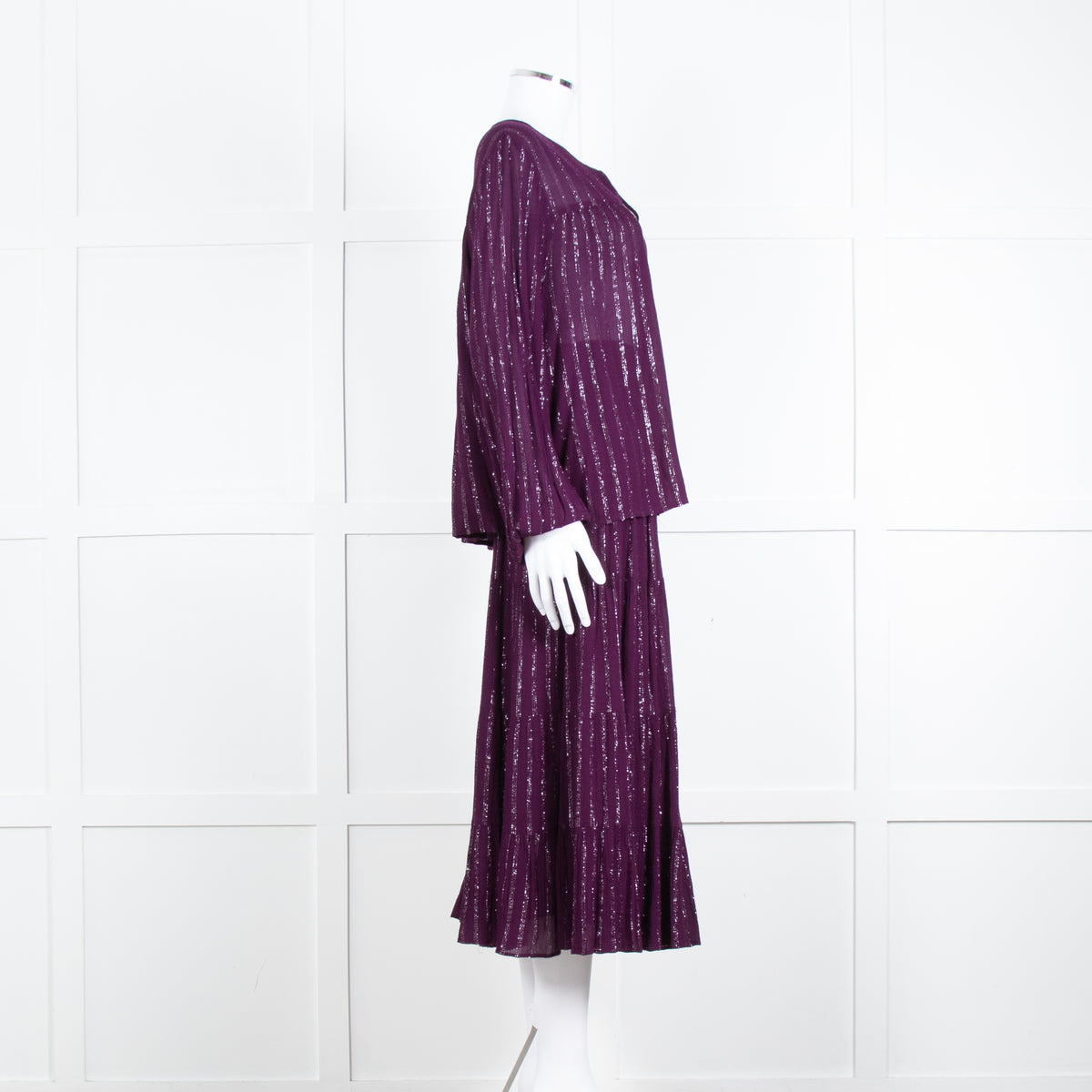 Iris Purple Silver Long Sleeve Top