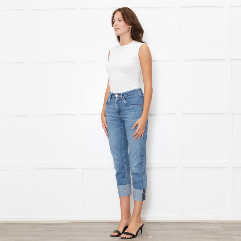 Brunello Cucinelli Blue Denim Turn Up Jeans