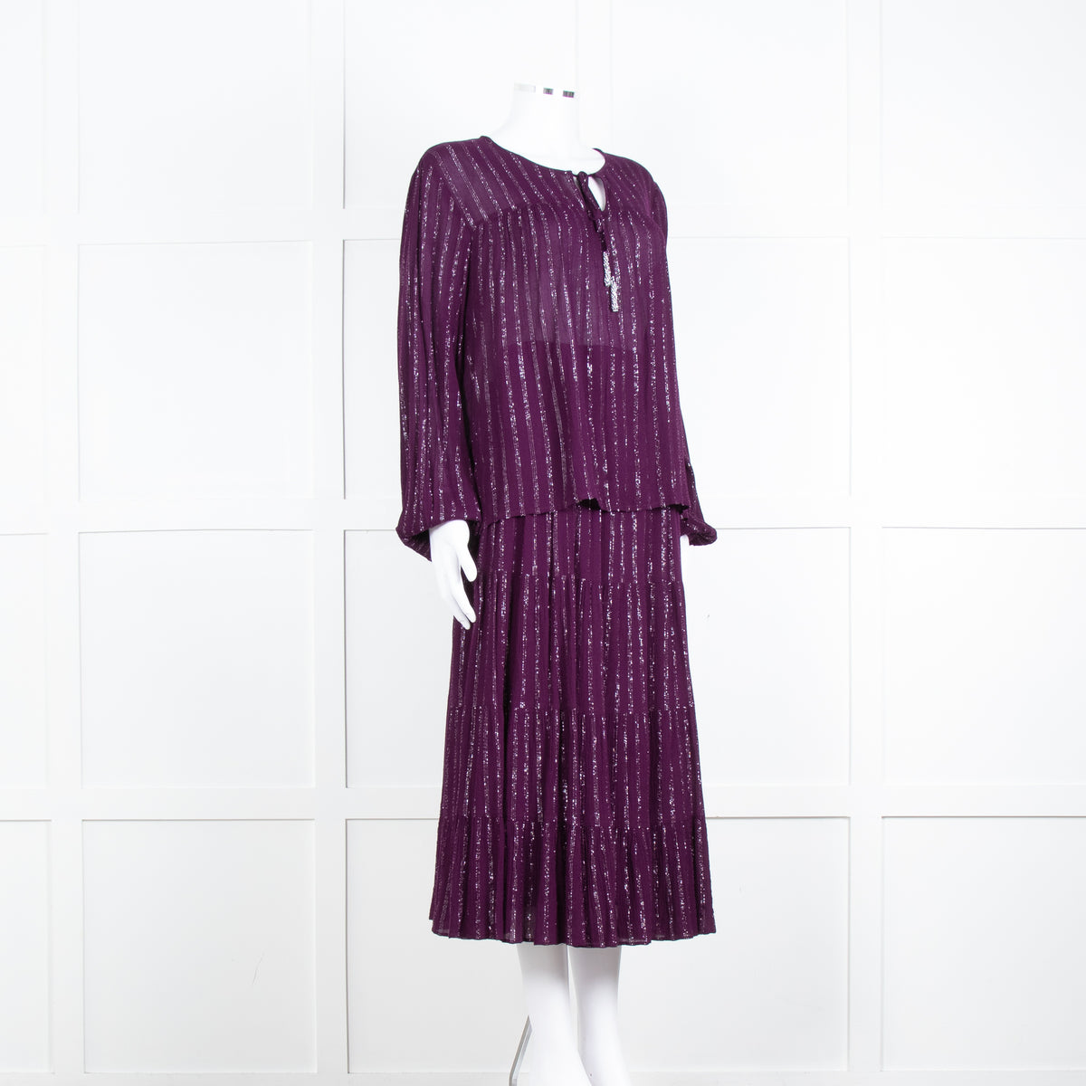Iris Purple Silver Long Sleeve Top