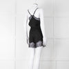 Zadig & Voltaire Black Lace Trim Silk Playsuit